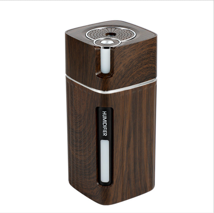 Electric Ultrasonic Humidifier & Essential Oil Diffuser – Wood Grain Mini Mist Maker