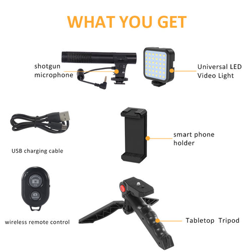 All-in-One Content Creator Kit – Tabletop Tripod and Lighting for Apple Devices
