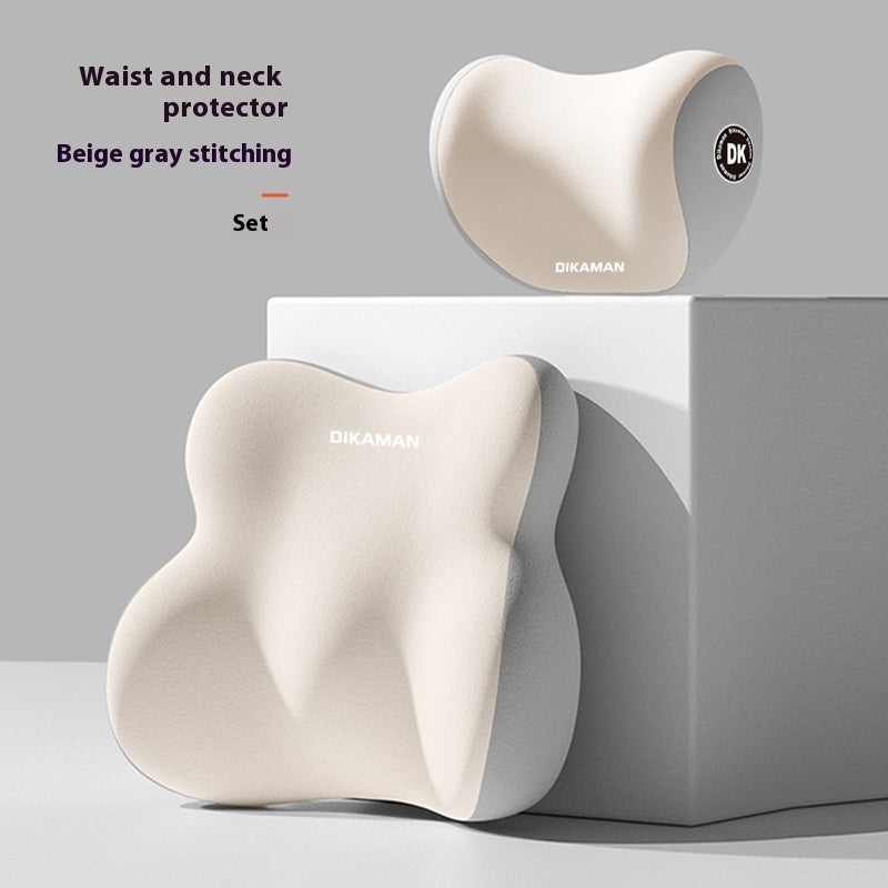 Comfortable Car Lumbar Support and Headrest Pillow