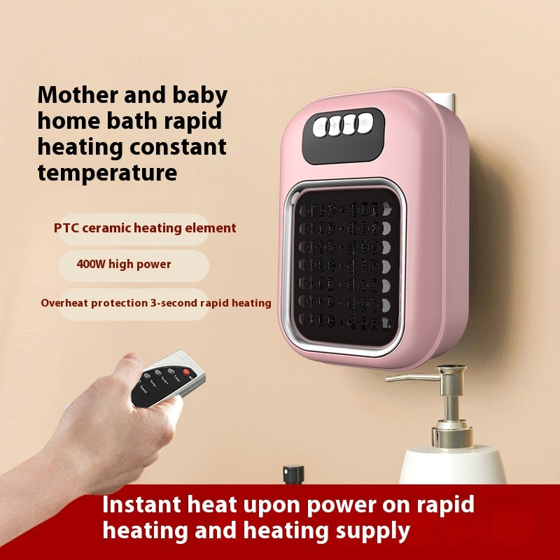 Wall-Mounted Electric Heater with Remote – Small Portable Silent Heater for Home, Office & Bathroom
