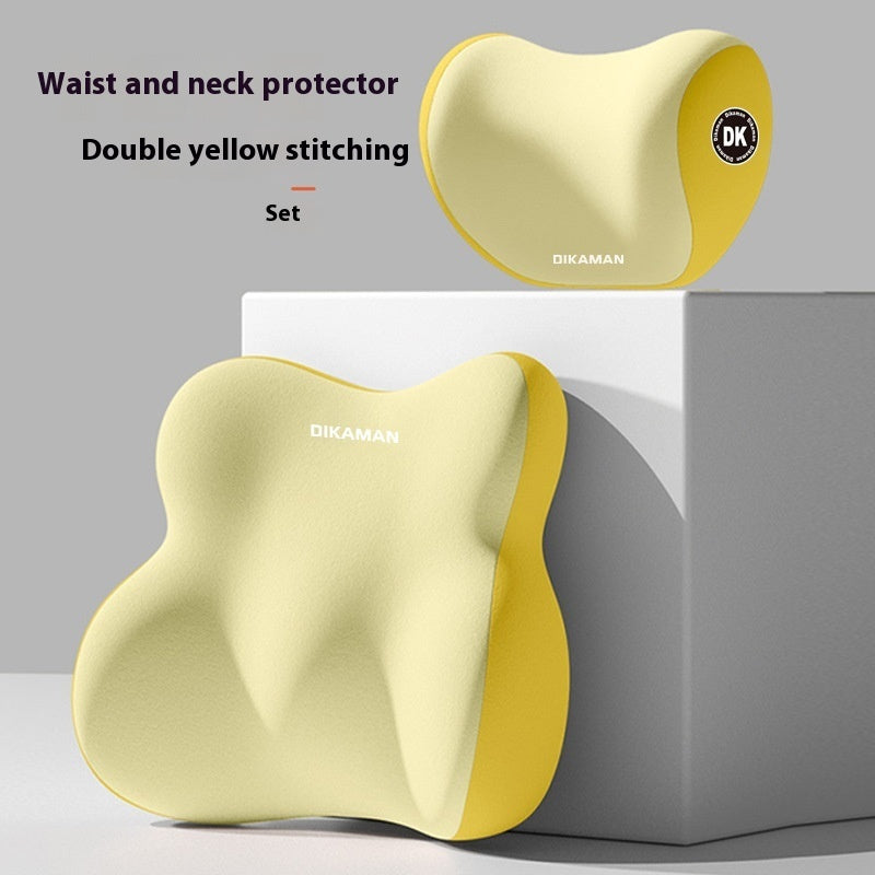 Comfortable Car Lumbar Support and Headrest Pillow