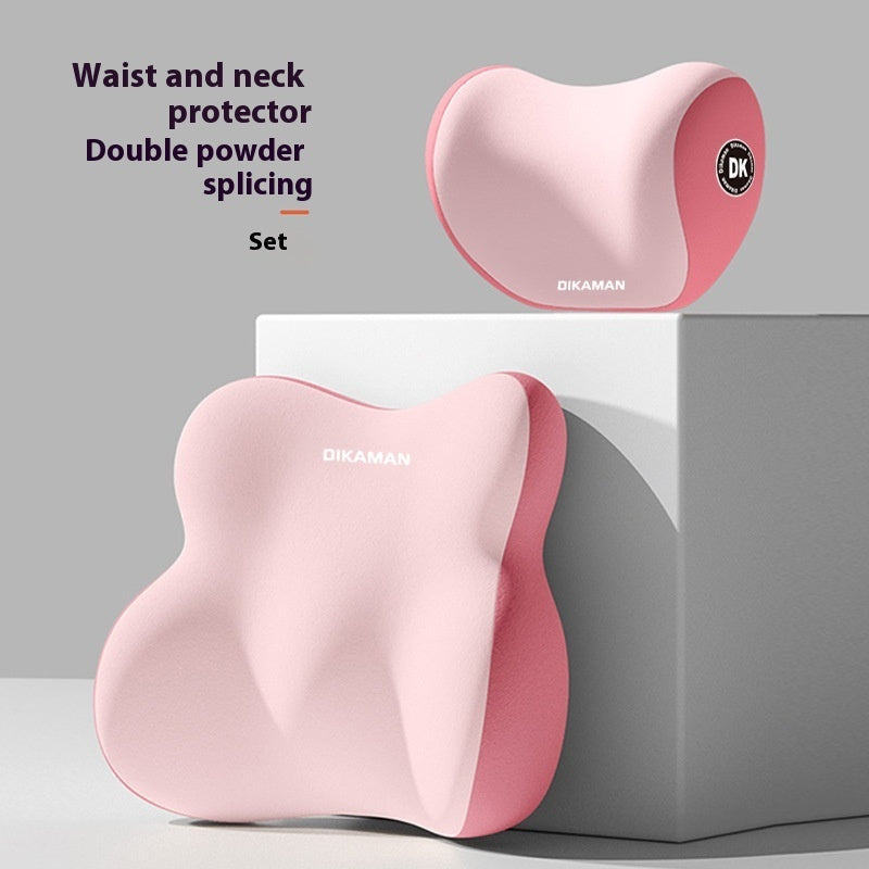 Comfortable Car Lumbar Support and Headrest Pillow