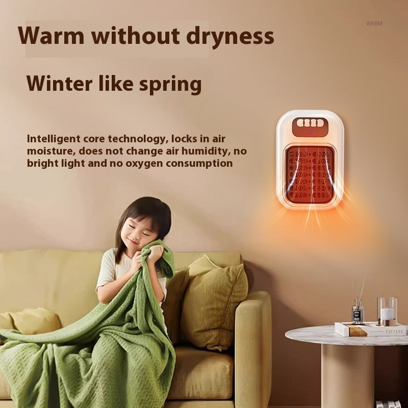 Wall-Mounted Electric Heater with Remote – Small Portable Silent Heater for Home, Office & Bathroom